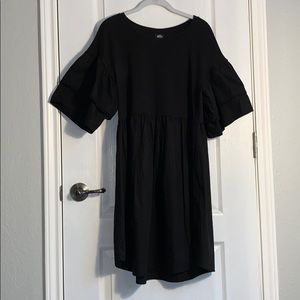 Bobeau mini black puff dress.